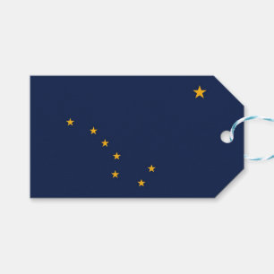 Etiqueta Para Presente Tag do presente com a bandeira de Alaska, EUA