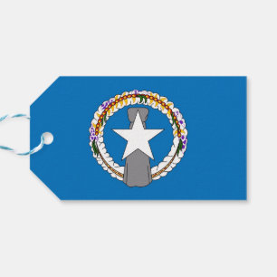 Etiqueta Para Presente Tag do presente com a bandeira de Northern Mariana