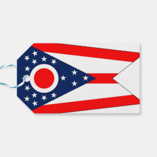 Etiqueta Para Presente Tag do presente com a bandeira do estado de Ohio,