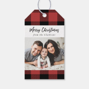 Etiqueta Para Presente Tag do presente da foto do Natal da verificação 