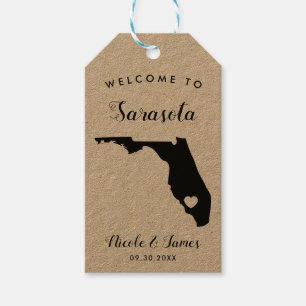 Etiqueta Para Presente Tag do saco da boa vinda do casamento de Florida