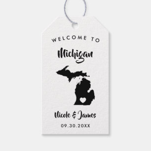Etiqueta Para Presente Tag do saco da boa vinda do casamento de Michigan,