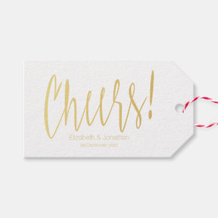 Etiqueta Para Presente Tag Dourado do favor do casamento da caligrafia