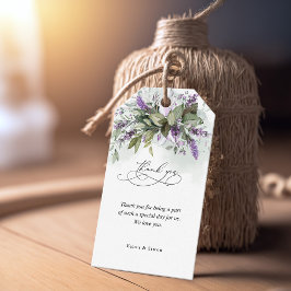 Etiqueta Para Presente Tag Favorável Obrigado Lavanda Casamento Verde