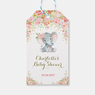 Etiqueta Para Presente Tag floral cor-de-rosa do favor do chá de fraldas