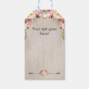 Etiqueta Para Presente Tag floral vazio do favor do boho