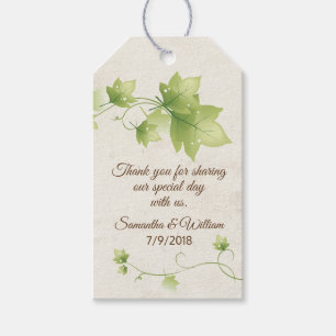 Etiqueta Para Presente Tag ingleses do favor do casamento da hera