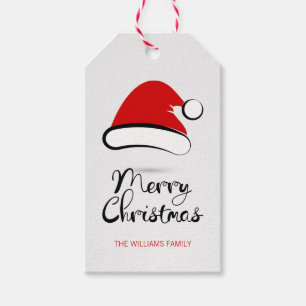 Etiqueta Para Presente Tag moderno do presente do chapéu do papai noel d