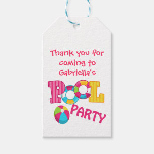 Etiqueta Para Presente Tag personalizados festa na piscina do presente