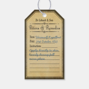 Etiqueta Para Presente Tag repulsivos da poção do homem-lobo do vintage