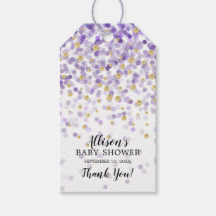 Etiqueta Para Presente Tag roxo & Dourado do presente do favor do chá de