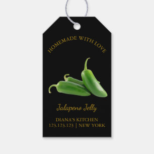 Etiqueta Para Presente Tag Simples de Jalapeno Jelly Hang Preto