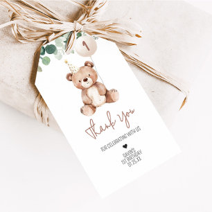 Etiqueta Para Presente Tags de Festa de aniversário do Urso Verde