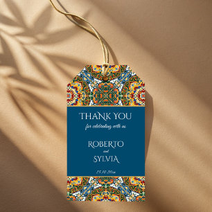 Etiqueta Para Presente Talavera mexicana, um favor de casamento elegante