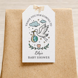 Etiqueta Para Presente Tarot Stork Baby Boy Shower Thank You Favor