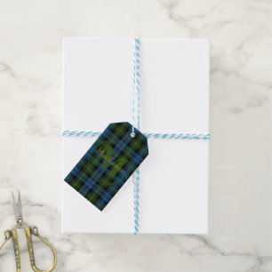 Etiqueta Para Presente Tartan Dourado Nome/Monograma do Clã Escocês MacKe