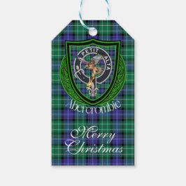 Etiqueta Para Presente Tartan e Brasão do Clã Escocês Abercrombie