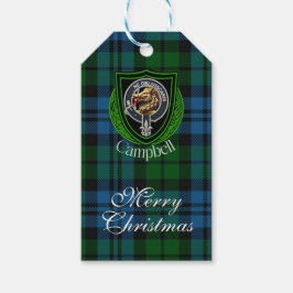 Etiqueta Para Presente Tartan e Brasão do Clã Escocês Campbell