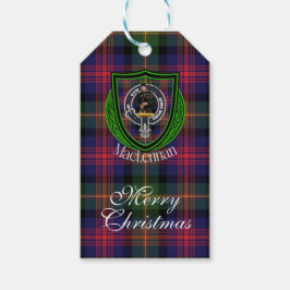Etiqueta Para Presente Tartan e Brasão do Clã Escocês MacLennan