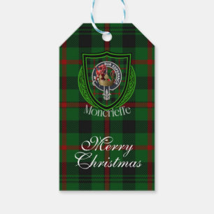 Etiqueta Para Presente Tartan e Brasão do Clã Escocês Moncrieffe
