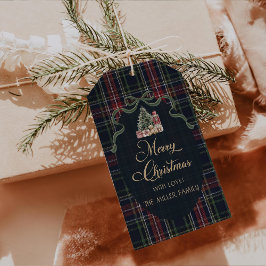 Etiqueta Para Presente Tartan Plaid Preppy Christmas Party  Gift Tags 