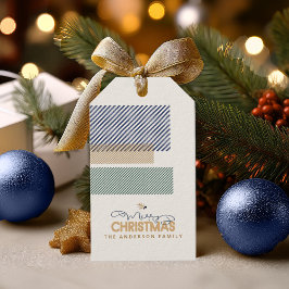 Etiqueta Para Presente Tartan Twill Merry Christmas Blue ID1141B