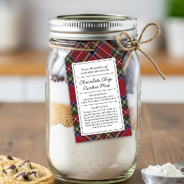 Etiqueta Para Presente Tartan Vermelho Clássico Comida Caseira