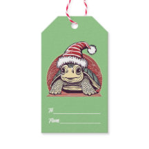 Tartaruga de Natal vestindo um lindo Chapéu de Pap