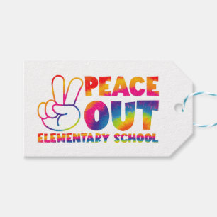 Etiqueta Para Presente Tchau Escola Primária Tie Dye Último Dia