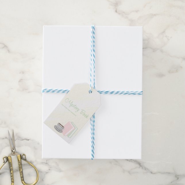 Etiqueta Para Presente Tea & Books Bridal Shower Mystery Book (Com cordão)