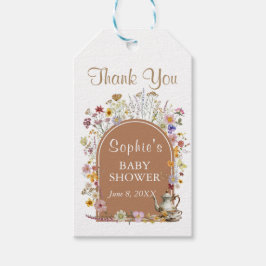 Etiqueta Para Presente Tea Party Wildflower Baby In BloChá de fraldas