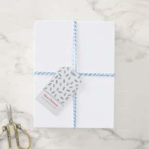 Etiqueta Para Presente Teal Mistletoe Merry Christmas Gift Tag
