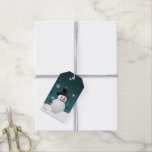 Etiqueta Para Presente Teal Snowman Winter Scenery Christmas Gift Tag<br><div class="desc">Crie um toque único a todos os seus presentes de Natal com uma Etiqueta de Natal Teal Snowman Winter Scenery. O design de etiqueta de presente apresenta um boneco de neve feliz em uma cena de ventania de neve contra um fundo teal adornado com flocos de neve de cor correspondente....</div>