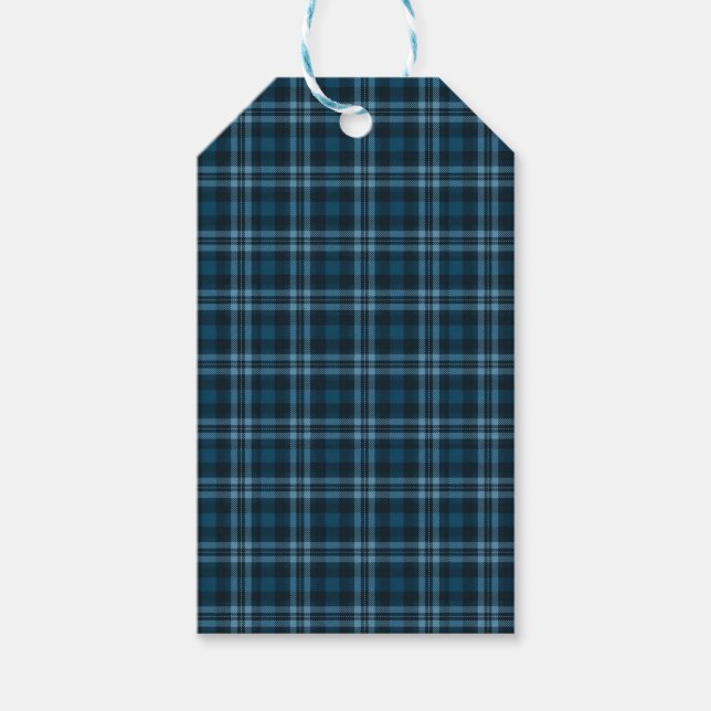 Etiqueta Para Presente Teal Tartan | Saco de Presente (Frente)