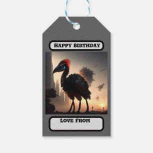 Etiqueta Para Presente "Techno-Feather: O Futuro Robô Emu"