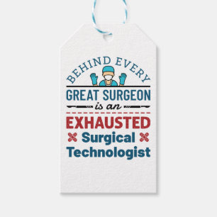 Etiqueta Para Presente Tecnologia Cirúrgica Exausta Funny Scrub Tech