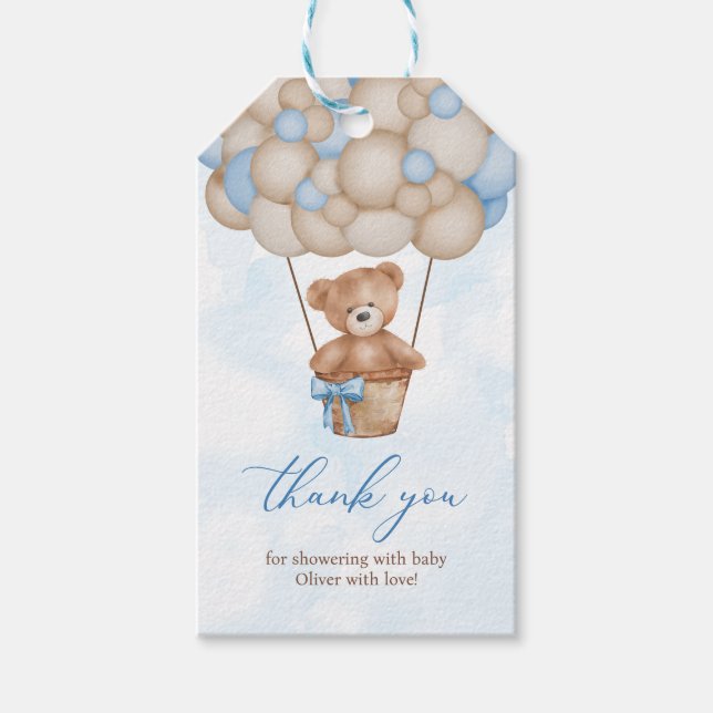 Etiqueta Para Presente Teddy Bear Baby Shower Thank You (Frente)