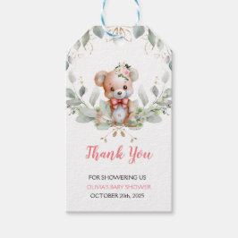 Etiqueta Para Presente Teddy Bear Chá de fraldas Obrigado Por