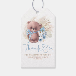 Etiqueta Para Presente Teddy Bear Cute Boho Chá de fraldas Obrigado