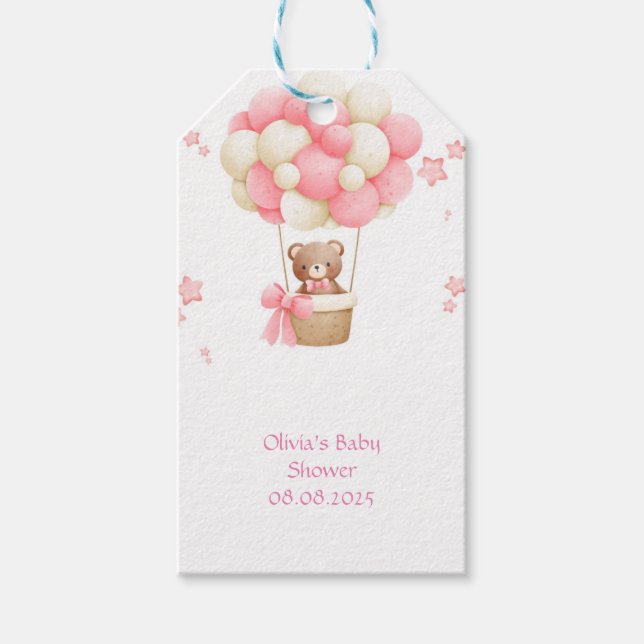 ETIQUETA PARA PRESENTE TEDDY BEAR PINK  (Frente)