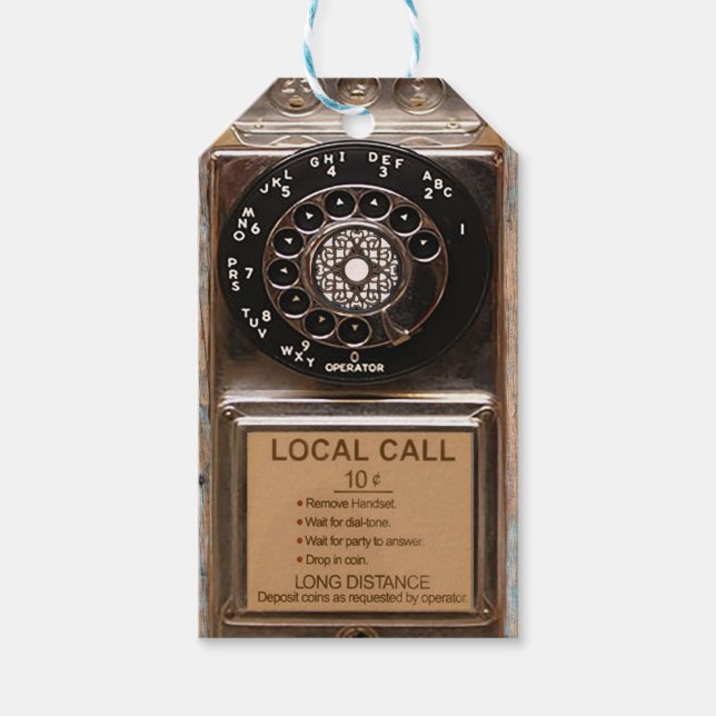 Etiqueta Para Presente Telefone antigo telefone celular com telefone rota (Frente)