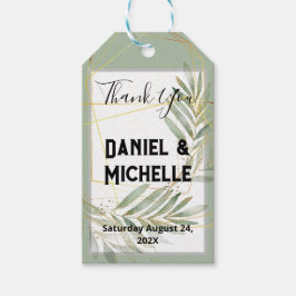 Etiqueta Para Presente Tema Botânico do Casamento Dourado Preto Arrancado