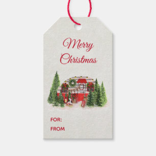 Etiqueta Para Presente Tema da Porta-Voz do Trailer de Natal 