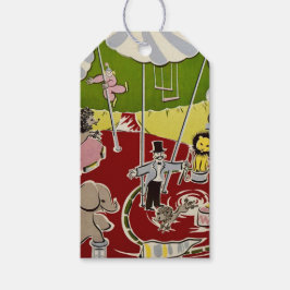 Etiqueta Para Presente Tema de Animais de Circo Retrô Vintage