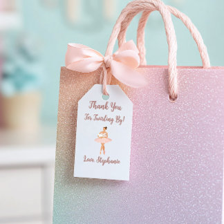 Etiqueta Para Presente Tema de Aniversário da Moderna Ballerina Obrigado