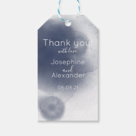 Etiqueta Para Presente Tema de Aquarela Azul