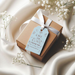 Etiqueta Para Presente Tema de Café Arco-íris Azul Café Bebe Menino Chás