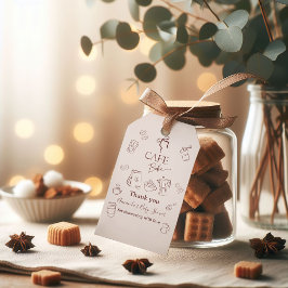 Etiqueta Para Presente Tema de Café Bege Café Bebe Brewing Chá de Bebê