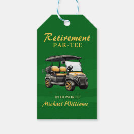 Etiqueta Para Presente Tema de Golfe Elegante da aposentadoria Carrinho V