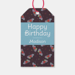 Etiqueta Para Presente Tema Festa de aniversário Azul de Portas do Pão da